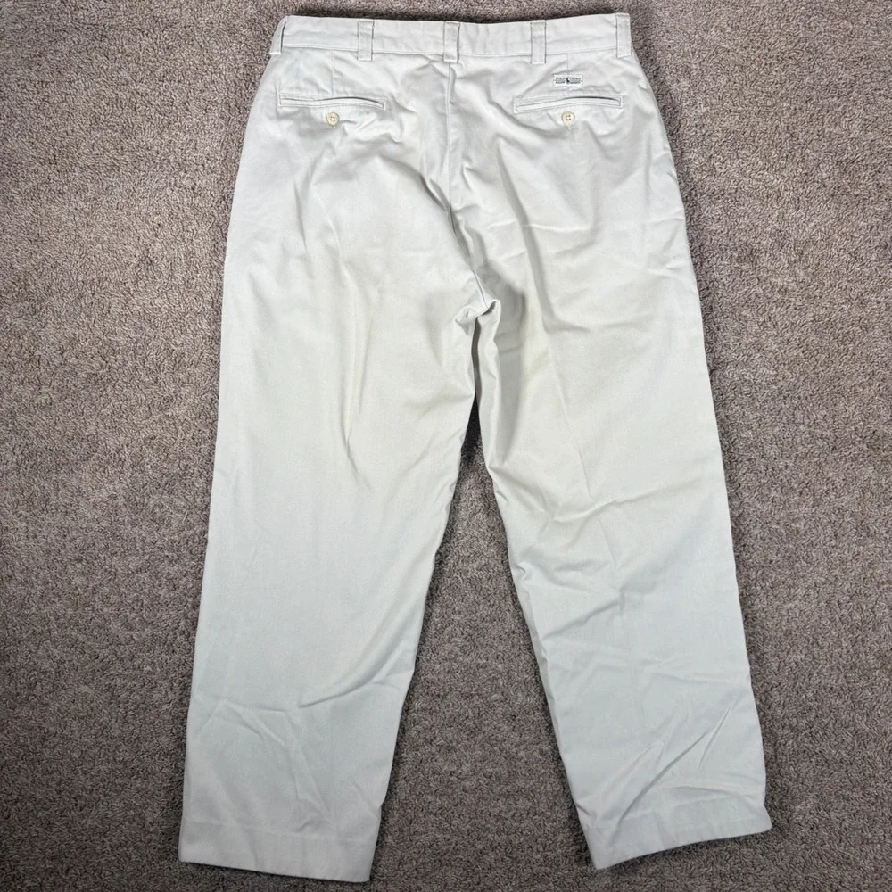 Polo Ralph Lauren Philip Pant Mens 36x30 Beige Cotton Flat Front Chino Trousers